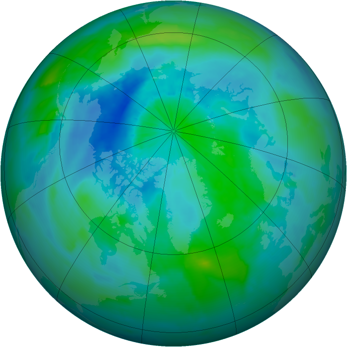 Arctic ozone map for 12 September 2011
